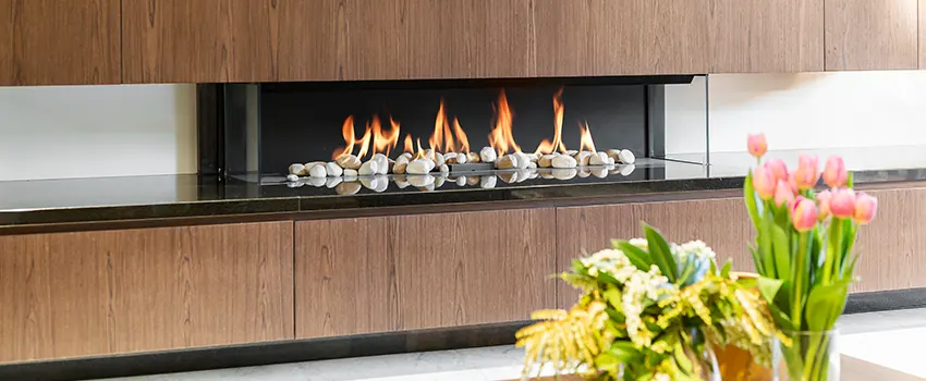 Double-height Fireplace Design Refurbishment in Etobicoke, Ontario